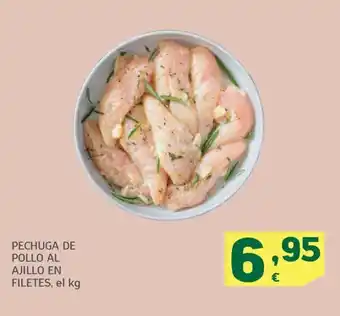 HiperDino PECHUGA DE POLLO AL AJILLO EN FILETES, el kg oferta
