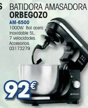 Master Cadena Batidora Amasadora Orbegozo AM-6500 1000W 5L oferta