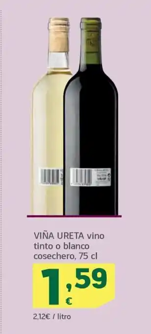 HiperDino VIÑA URETA vino tinto o blanco cosechero, 75 cl oferta