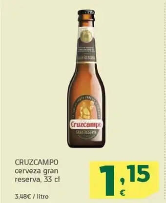 HiperDino CRUZCAMPO cerveza gran reserva, 33 cl oferta