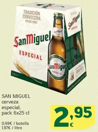 HiperDino SAN MIGUEL cerveza especial, pack 6x25 cl oferta