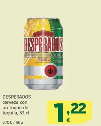 HiperDino DESPERADOS cerveza con un toque de tequila, 33 cl oferta