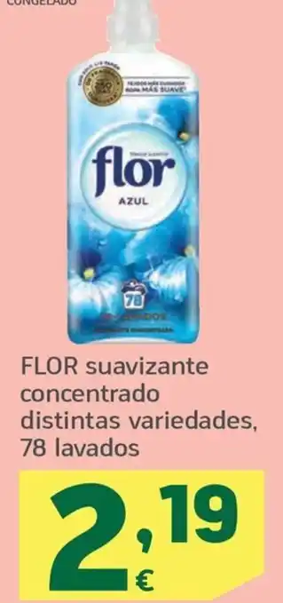 HiperDino FLOR suavizante concentrado distintas variedades, 78 lavados oferta