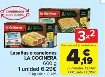 Carrefour Market Lasañas o canelones LA COCINERA oferta