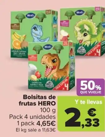 Carrefour Bolsitas de frutas HERO oferta
