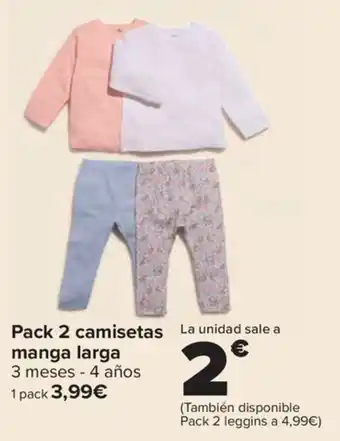 Carrefour Pack 2 camisetas La unidad sale a manga larga oferta