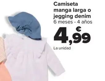 Carrefour Camiseta manga larga o jegging denim oferta