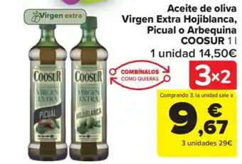 Carrefour Market Aceite de oliva Virgen Extra Hojiblanca, Picual o Arbequina COOSUR oferta