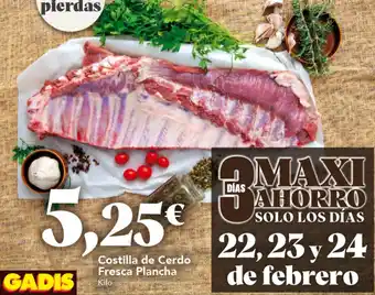 Gadis Costilla de Cerdo Fresca Plancha oferta