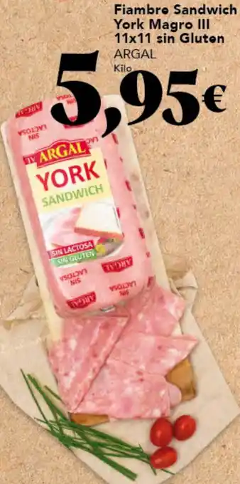 Gadis Fiambre Sandwich York Magro III 11x11 sin Gluten ARGAL oferta