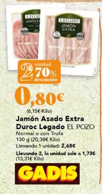 Jamón Asado Extra Duroc Logado EL POZO