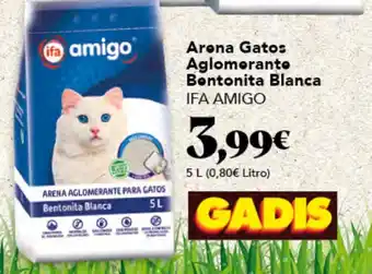 Gadis Arena Gatos Aglomerante Bentonita Blanca IFA AMIGO oferta