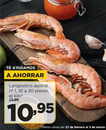 Alimerka Langostino austral nº 1,10 a 20 piezas oferta