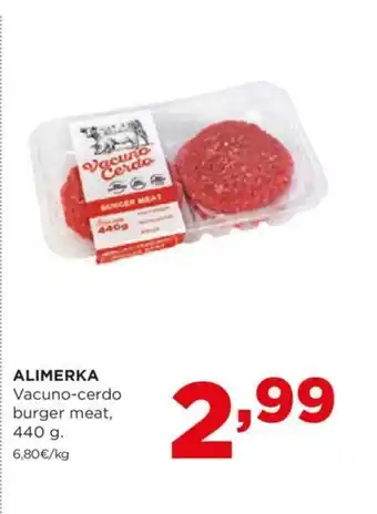 Alimerka ALIMERKA Vacuno-cerdo burger meat, 440 g oferta