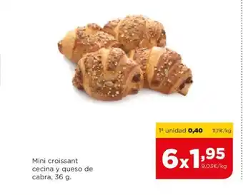 Alimerka Mini croissant cecina y queso de cabra, 36 g. oferta
