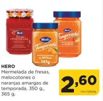 Alimerka HERO Mermelada de fresas, melocotones o naranjas amargas de temporada, 350 g., 365 g. oferta