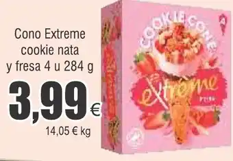 FROIZ Cono Extreme cookie nata y fresa 4 u 284 g oferta