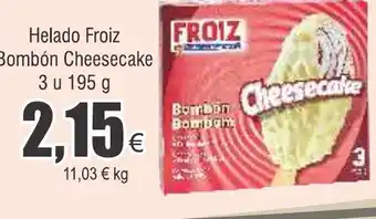 FROIZ Helado Froiz Bombón Cheesecake 3 u 195 g oferta
