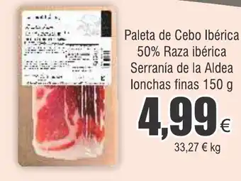 FROIZ Paleta de Cebo Ibérica 50% Raza ibérica Serranía de la Aldea lonchas finas 150 g oferta