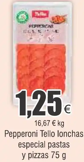 FROIZ Pepperoni Tello lonchas especial pastas y pizzas 75 g oferta