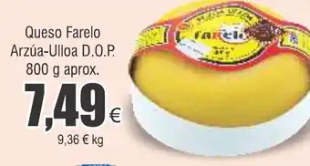 FROIZ Queso Farelo Arzúa-Ulloa D.O.P. 800 g aprox. oferta