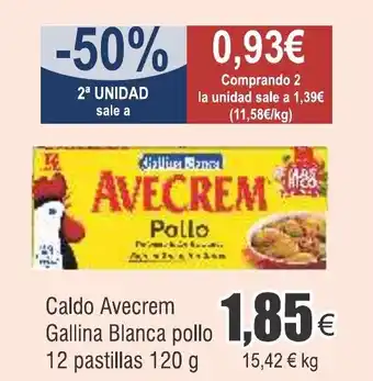 FROIZ Caldo Avecrem Gallina Blanca pollo 12 pastillas 120 g oferta