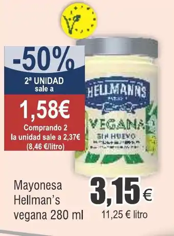 FROIZ Mayonesa Hellman's vegana 280 ml oferta