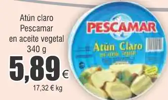 FROIZ Atún claro Pescamar en aceite vegetal 340 g oferta