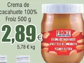 FROIZ Crema de cacahuete 100% Froiz 500 g oferta