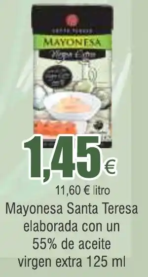 FROIZ Mayonesa Santa Teresa elaborada con un 55% de aceite virgen extra 125 ml oferta