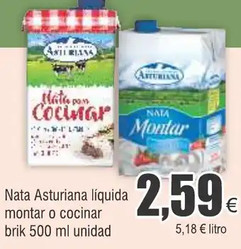FROIZ Nata Asturiana líquida montar o cocinar brik 500 ml unidad oferta