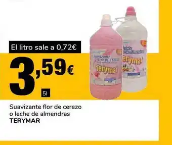 Supeco Terymar Suavizante flor de cerezo o leche de almendras 5L oferta