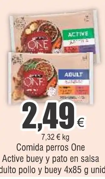 FROIZ Comida perros One Active buey y pato en salsa oferta