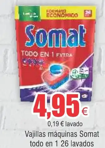 FROIZ Vajillas máquinas Somat todo en 1 26 lavados oferta