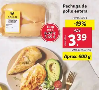 Lidl Pechuga de pollo entera oferta