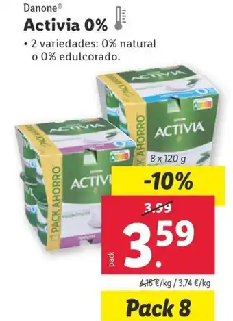 Lidl Activia 0% oferta