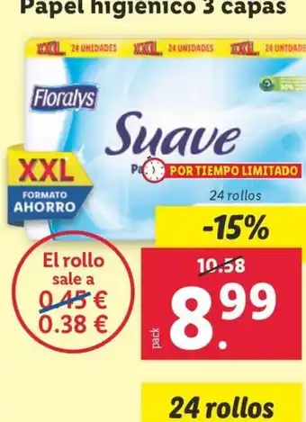 Lidl Papel higiénico 3 capas oferta