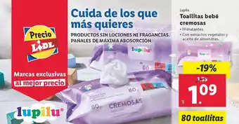 Lidl Lupilu Toallitas bebé cremosas oferta