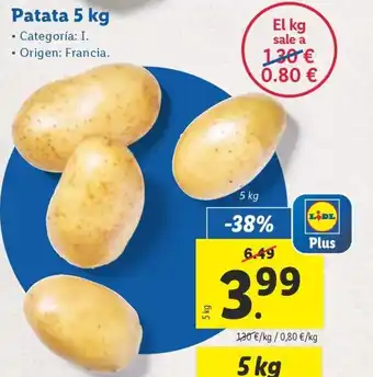 Lidl Patata 5 kg oferta