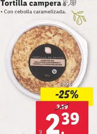 Lidl Tortilla campera oferta