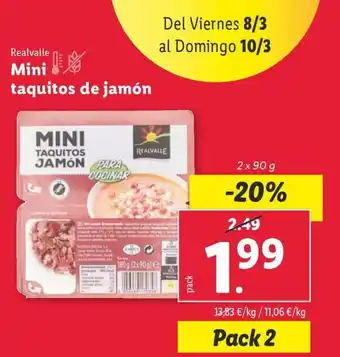 Lidl Mini taquitos de jamón oferta