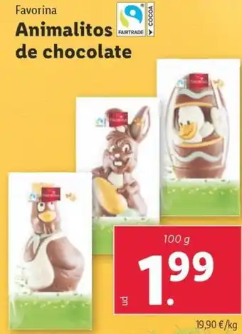 Lidl Animalitos de chocolate oferta