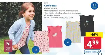 Lidl Lupilu Camisetas oferta