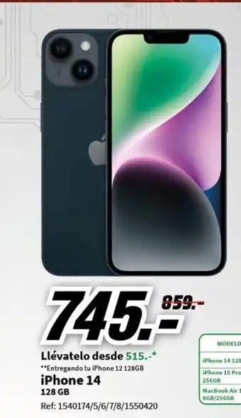 MediaMarkt Llévatelo desde 515.-* **Entregando tu iPhone 12 128GB oferta