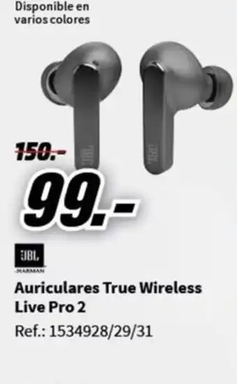 MediaMarkt Auriculares True Wireless Live Pro 2 oferta