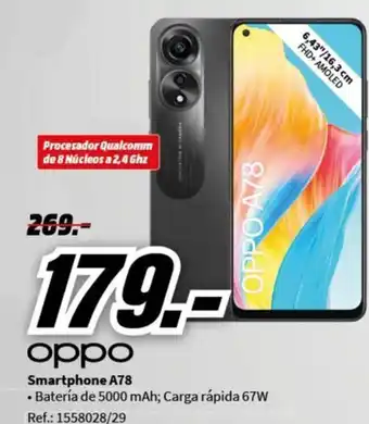MediaMarkt Smartphone A78 • Batería de 5000 mAh; Carga rápida 67W oferta