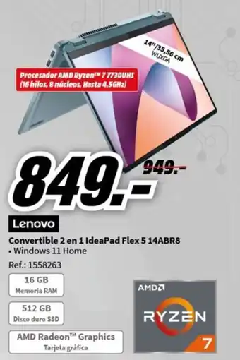 MediaMarkt Convertible 2 en 1 IdeaPad Flex 5 14ABR8 oferta