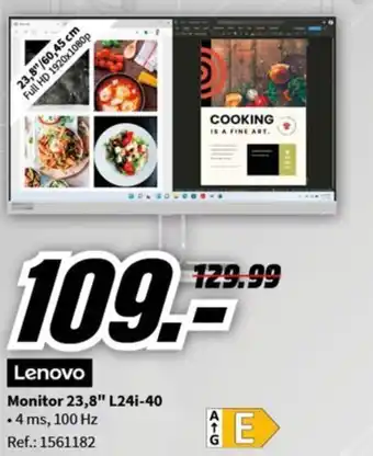 MediaMarkt Monitor 23,8"L24i-40 oferta