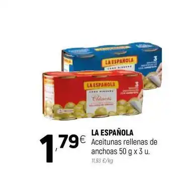 Coviran La Española Aceitunas rellenas de anchoas 50g x 3u oferta