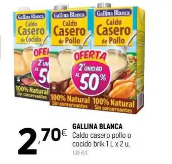 Coviran Gallina Blanca Caldo casero pollo o cocido brik 1l x 2u oferta